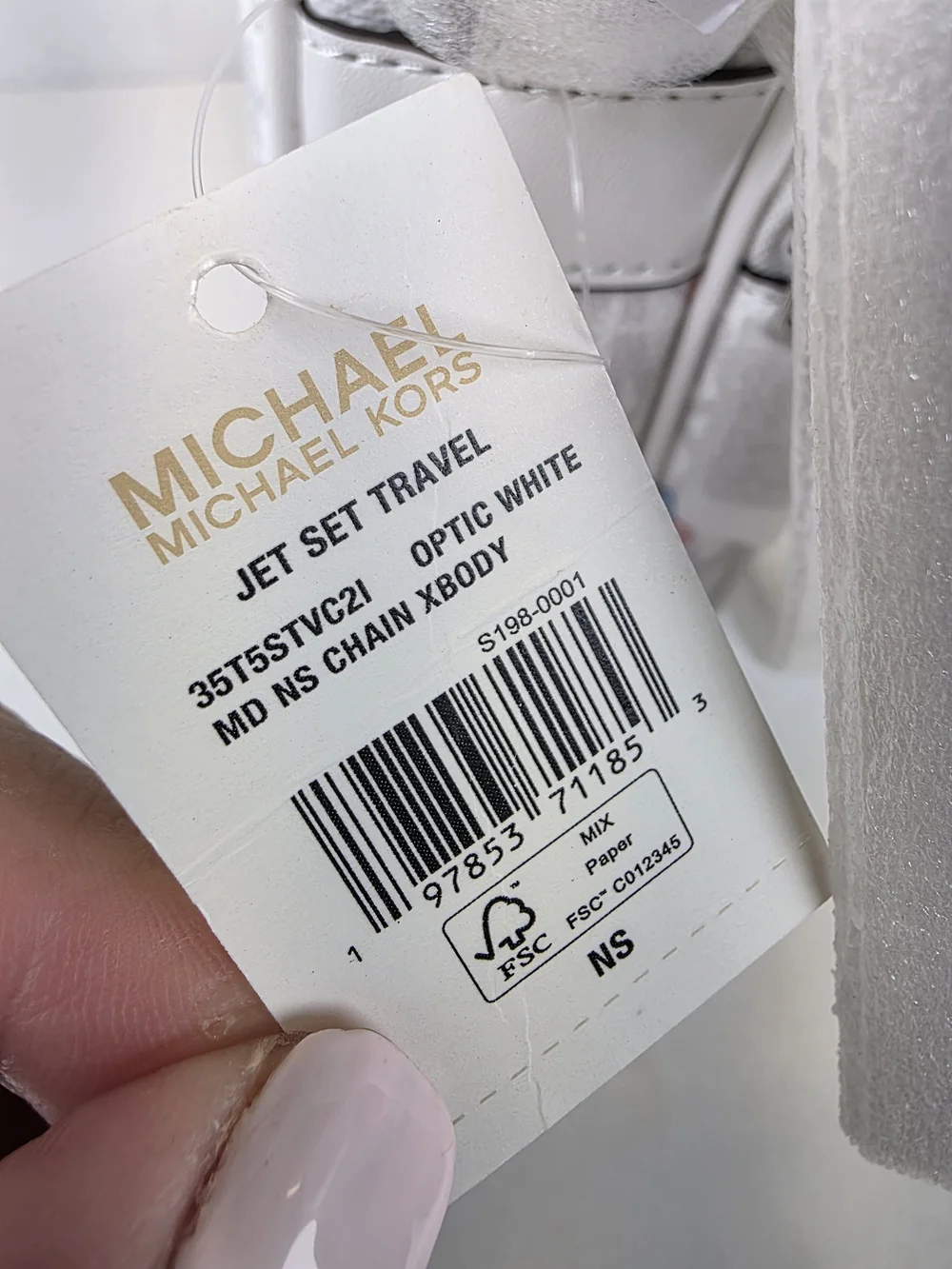 Michael Kors Jet Set Travel White Logo Crossbody Bag with Retro Medium Print NWT